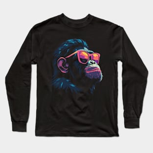 Cool Chimpanzee Sunglasses Long Sleeve T-Shirt